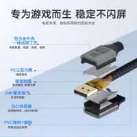 Cáp DP 2.1 cho màn hình máy tính độ nét cao, hỗ trợ kết nối 8K/16K, tần số quét cực cao 240Hz, cáp H