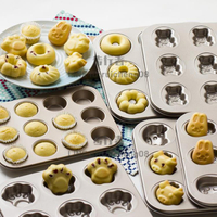 烘焙工具器具卡通貓爪甜甜圈馬芬小蛋糕杯DIY烤箱模具【步行者戶外生活館】
