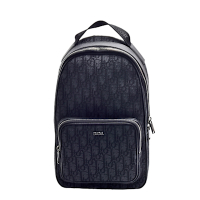 DIOR 迷你RIDER系列經典OBLIQUE緹花帆布單肩帶後背包(黑色)