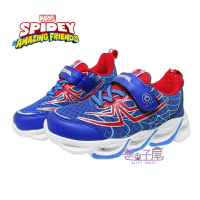 MARVEL漫威 SPIDER-MAN蜘蛛人 童鞋 有開關 電燈  輕量 運動鞋 休閒鞋 [MNKX35246] 藍【巷子屋】