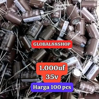 Hrg 100pcs 1000uf35V 1000uf 35v 1000mk35v 1000mikro 35v ELCO ECO ELKO EKO KAPASITOR CAPASITOR MESIN 