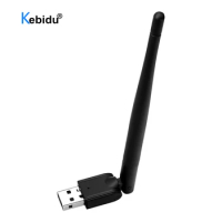 Kebidu 2.4G 150Mbps Network Card For Laptop USB WiFi LAN Adapter Wireless Antenna For DVB T2 TV Set Top Box Support MT7601 Chip