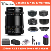 TTArtisan 100mm f2.8 Bubble Bokeh Full Frame Lens M42 mount with Adapter to Sony Canon Nikon Fujifilm Panasonic Cameras