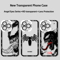 Marvel Superhero venom cool Apple Case For iPhone 14 13 12 11 Mini XS XR X Pro MAX 8 7 6 Plus SE Angel Eyes Transparent Cover