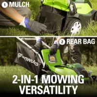 Greenworks 40V 14" Cordless (Push) Lawn Mower (75+ Compatible Tools), 4.0Ah Battery and Charger Included lawnmower grass cutter