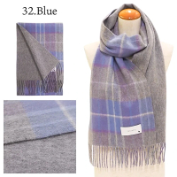 【日本SOLEIL】100%喀什米爾羊絨經典格紋撞色拚色兩面雙色 柔軟舒適保暖Cashmere羊毛圍巾(灰色)