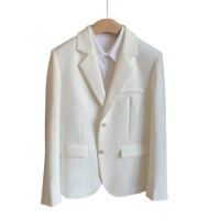 Workplace elegant pure white cultivate one's morality acetate fabric blazers blazers femme ensenble blazers femme ensenble