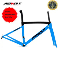 AIRWOLF 2022 NEW Carbon Frame Aero Road Bicycle Frameset Rim Brake 44 49 52 54 56 58cm Matte Glossy Racing Road Bike Frames