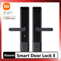 New Xiaomi Mijia Smart Door Lock E Fingerprint Password Bluetooth Unlock Detect Alarm Work Mi Home App Control with Doorbell