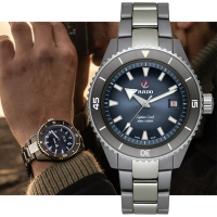 Rado 雷達表 Captain Cook 庫克船長 高科技陶瓷 機械錶 43mm 藍灰色 R05 R32144202