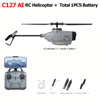 JDD 【จัดส่งรวดเร็ว】 C127 AI 1080P รีโมทเฮลิคอปเตอร์บังคับวิทยุ P ควบคุม UAV ไวไฟ6แกนบอกตำแหน่งมุมกว้