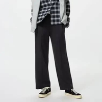 UNIQLO Celana Panjang Lurus wanita Double Face Stretch Straight Pants BLACK M