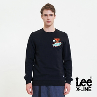 Lee 棒球圖騰大學T 男 X-LINE 黑LL220394K11