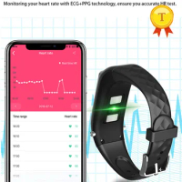 2019 hot sale bluetooth 5.0 ecg+ppg smart watch man smart bracelet blood pressure monitor sports band fitness activity tracker