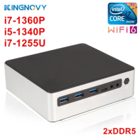 Mini PC 13th Gen i7 1360P i5 1340P 2xDDR5 4800MHz 2*NVMe Windows 11 NUC Mini Gaming PC Portable Computer 2 LAN HTPC WiFi6