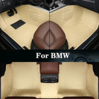 New Side Storage Bag With Customized Leather Car Floor Mat For BMW M5 F10 M6(2door/4door) IX3 8 Series(2door/4door) Auto Parts