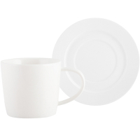 《CreativeTops》Mikasa經典瓷製杯碟組(白250ml) | 咖啡杯 下午茶杯