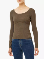 Calvin Klein Calvin Klein Jeans - Ribbed Sweater Crewneck - Brown - brown