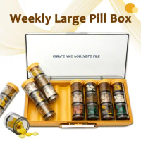 Big Pill Box Large Capacity Medicine Box 7 Days Pill Storage Case Weekly Tablet Organizer Vitamins Container Drug Dispenser