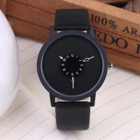 Jam Tangan Kulit Elegan Dial Unik CV0250 Black