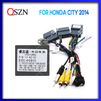 QSZN For HONDA CITY 2014 Android Car Radio Canbus Box Decoder Wiring Harness Adapter Power Cable HD-XB-02+HD-RZ-01