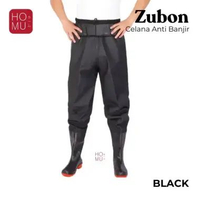 HOMU ZUBON Sepatu Celana Boots Kolam Ikan Panjang Trousers Lentur Anti Air Pinggang Karet Ikat PVC 4