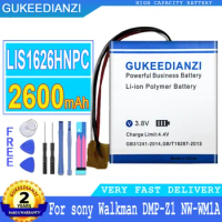 2600mAh GUKEEDIANZI Battery LIS1626HNPC For sony Walkman DMP-Z1 NW-WM1A NW-WM1Z MP3 Big Power bateria