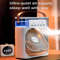 Portable USB Mini Fan Aircond 5 Hole Sprayer (Kipas Mini Aircond) Air Cooler Mist Fan Kipas Penyejuk