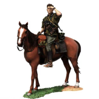Resin Figure 1/18 ancient officer sit with horse Model Unassambled Unpainted Figure Building Kit