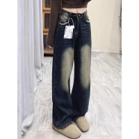 Seluar Jeans Kaki Lurus Lanjutan Nostalgia Retro Amerika, Untuk Wanita, Ketibaan Baru Musim Bunga, P