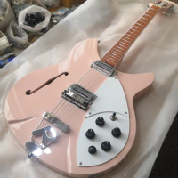 12 String Electric Guitar, Ricken 330 Electric Guitar, pink body and neck,Rosewood fingerboard,free shipping