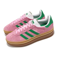 【adidas 愛迪達】休閒鞋 Gazelle Bold W 女鞋 粉紅 綠 復古 膠底 厚底 增高 愛迪達(IE0420)