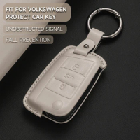 Genuine Leather Car Key Case Cover Key Bag For VW Volkswagen Tiguan MK1 MK2 Magotan Passat B5 B8 Golf 45 Protect Set Accessories