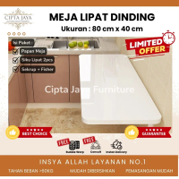 Meja Furnitur Kamar Estetik Lipat Tempel Dinding Kayu Belajar Lesehan Gantung Laptop 80x40 cm Besar 