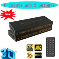 6x2 HDMI Matrix PIP 1.4V 4K*2K 3D Audio EDID/ARC/Audio Extractor 5.1CH switch splitter 6 input 2 output converter for HDTV 06M1