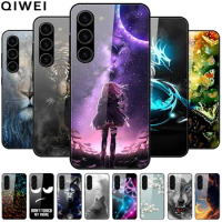 For Samsung A34 5G Case A54 5G Printing Tempered Glass Hard Phone Cases for Samsung Galaxy A14 4G 5G A 14 2023 Cover Shells A04s