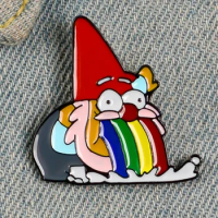 Cartoon Rainbow Enamel Pin Funny Santa Claus Brooch For Clothes Bag Jewelry Accessories Christmas Gift Girls Kids Accessories