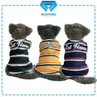 Baju Kucing Lucu Murah Motif Strip Nama [BISA CUSTOM NAMA KUCINGMU] Cowo Cewe Jantan Betina Hewan Ke