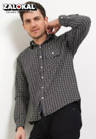 REMIX JEANS Kemeja Flanel Motif Kotak-Kotak Lengan Panjang + Hoodie 2972J04