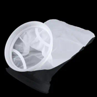 Nylon Filter Mesh Bag Aquarium Filter Sock 17 Inch Length 7 Inch Plastic Ring
