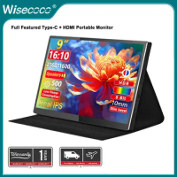 Wisecoco Portable Monitor 9'' QHD 1600P Portable Laptop Monitor IPS Computer External Screen HDMI Display for PC MAC XBOX Switch