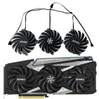 1SET CF-12915S RTX 3070 iCHILL X3 GPU Fan，For INNO3D RTX 3060 Ti、3070、3070 TI、3080、3080 Ti、3090 iCHILL X3 Video card cooling fan