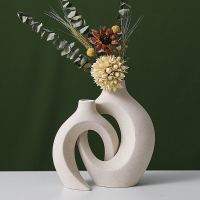 歐式陶瓷花瓶組合創意白色素燒工藝居裝飾擺件水培花瓶
