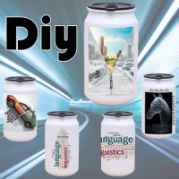 DIY Custom Print Photo Text Logo Name Images Cola Can Type Metal Aluminum Water Cup Bottle Personalized Gifts Push-pull Lid