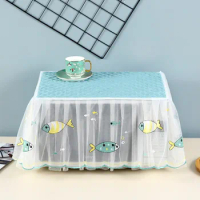 Rectangle Microwave Dust Cover Household Yarn Edge Dust Proof Oven Cover Insulated Pastoral Style Tablecloth Kitchen Appliances