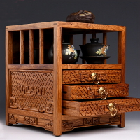 花梨木普洱茶盒實木儲茶盒展示柜子收納盒功夫茶具茶具配件開茶盤