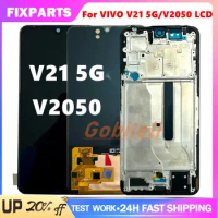 LCD Tested OLED Black 6.44 ” For Vivo V21 5G V2050 LCD Display Screen Touch Digitizer Assembly Support screen fingerprint