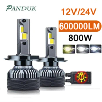 PANDUK 600000LM 800W H7 H4 Led CANBUS Light For Car H1 H11 HB3 9005 6000K HB4 9006 6000K 4300K 12V 24V Truck Led Headlight Bulb
