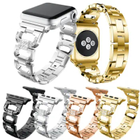 Rhinestone Stainless Steel Strap for Apple Watch Band Diamond Metal Bracelet Watch Band for iWatch Series 5 4 3 2 1
