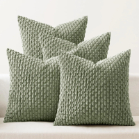 [HOT NYRD KHG 121 ] Sage Green 18x18 Inch Spring Farmhouse Throw Pillow Covers Soft Couch Decorative